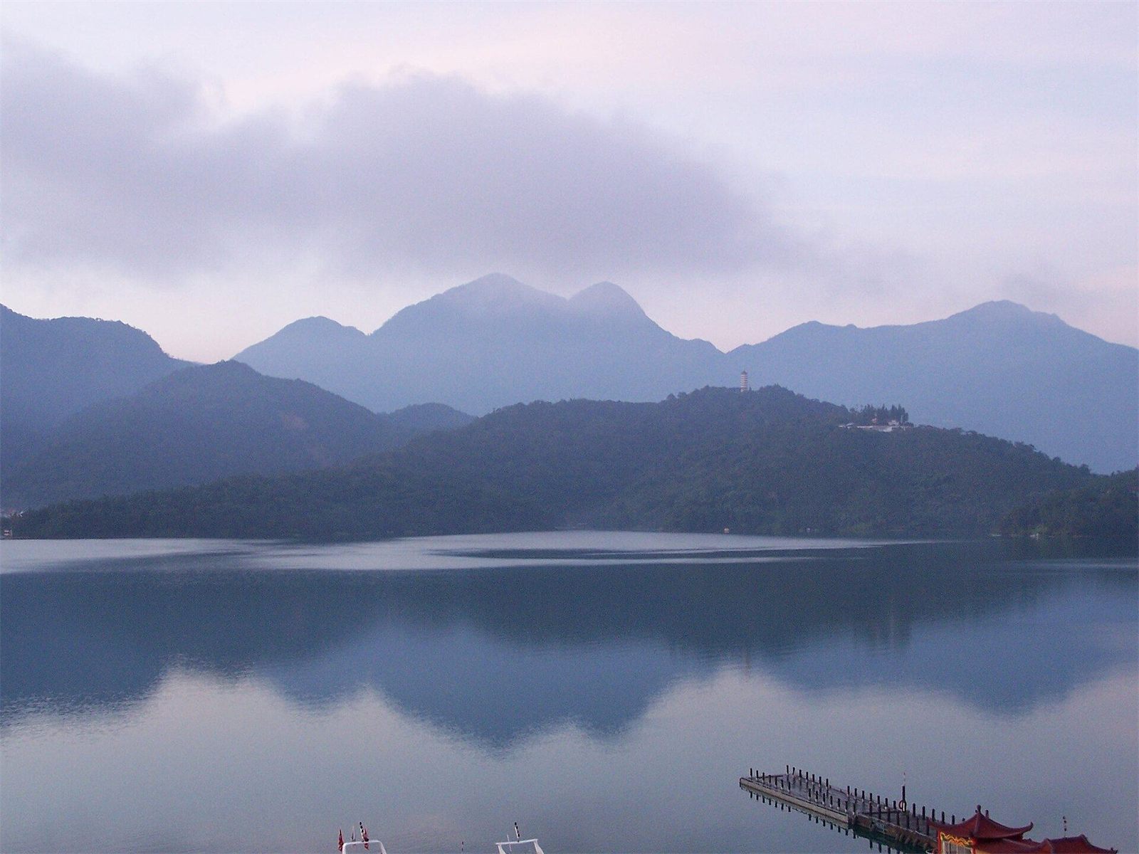 Sun Moon Lake mountain and lake scenery in Taiwan.