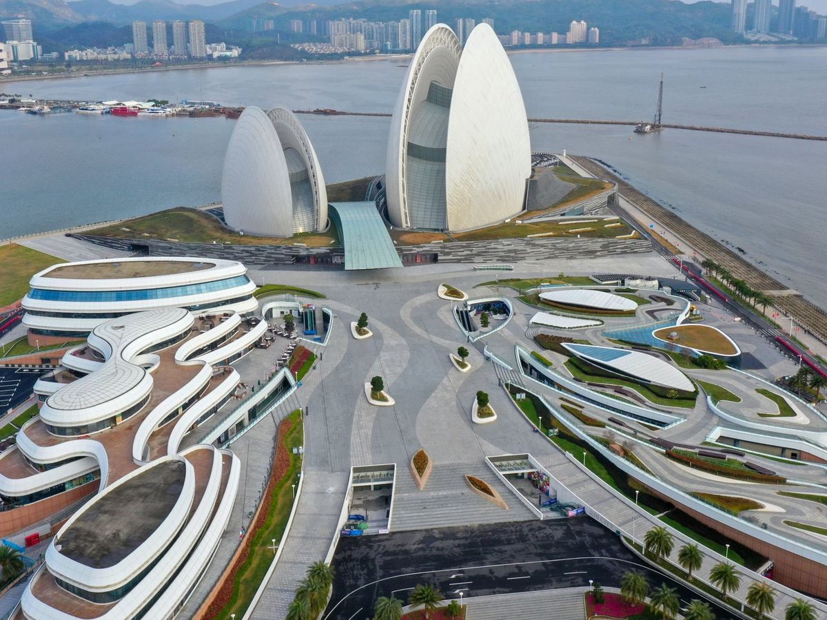 Zhuhai Opera House, also known as the Sun Moon Shell.