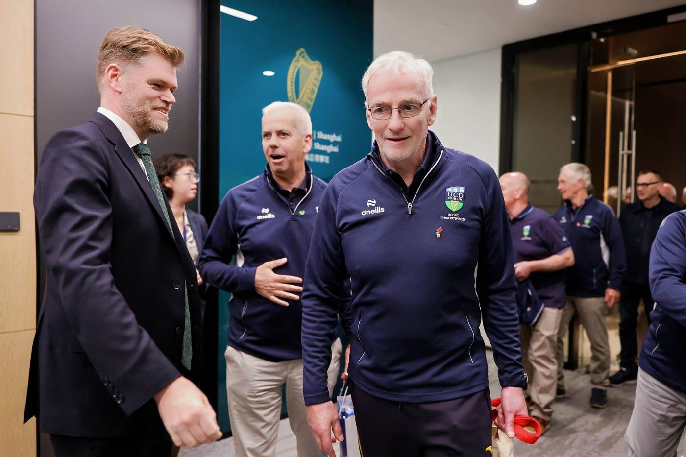 Members of the 1976 UCD football delegation